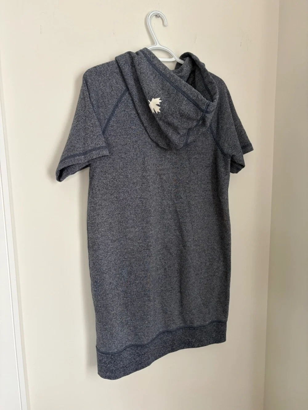Roots Heather Navy Blue Salt and Pepper Short Sleeve Hoodie Sweater Dress Small - Picture 5 of 5